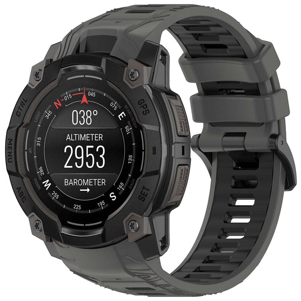 Kaiš Techsuit W077 za Garmin Instinct 3 45mm Solar / Instinct 3 45mm, Sivi
