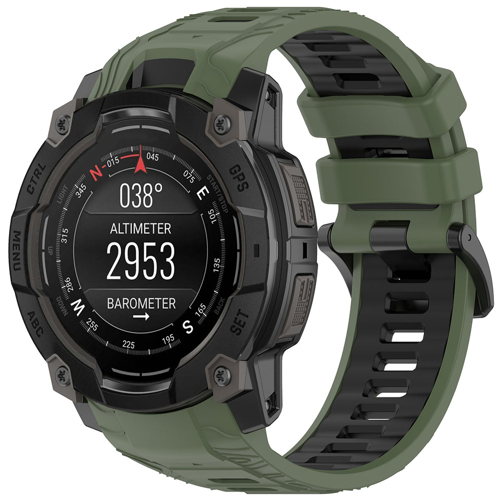 Kaiš Techsuit W077 za Garmin Instinct 3 45mm Solar / Instinct 3 45mm, Zelena