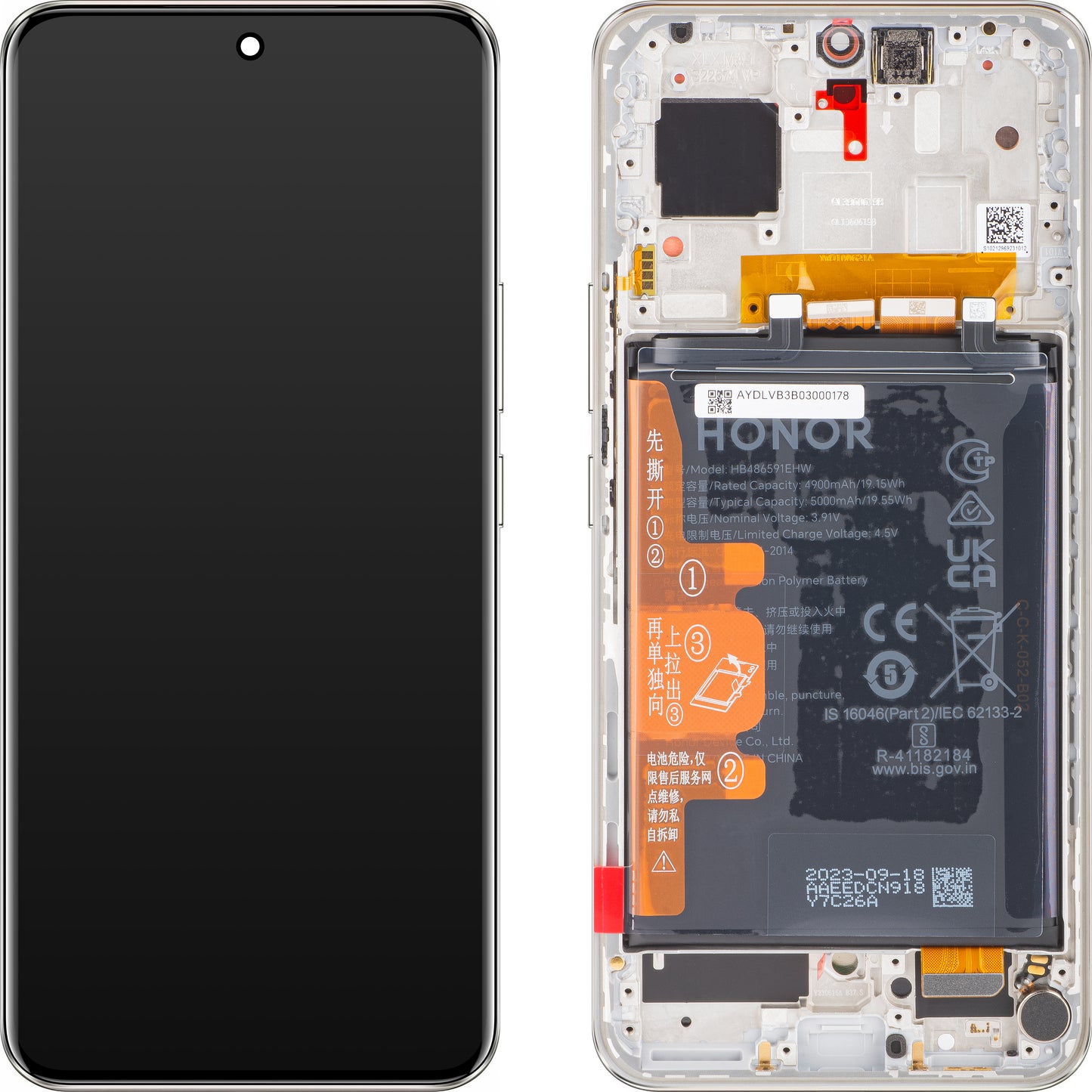 Display sa Touchscreen-om Honor 90, sa Ramom i Baterijom, Srebrni (Diamond Silver), Service Pack 0235AGDR