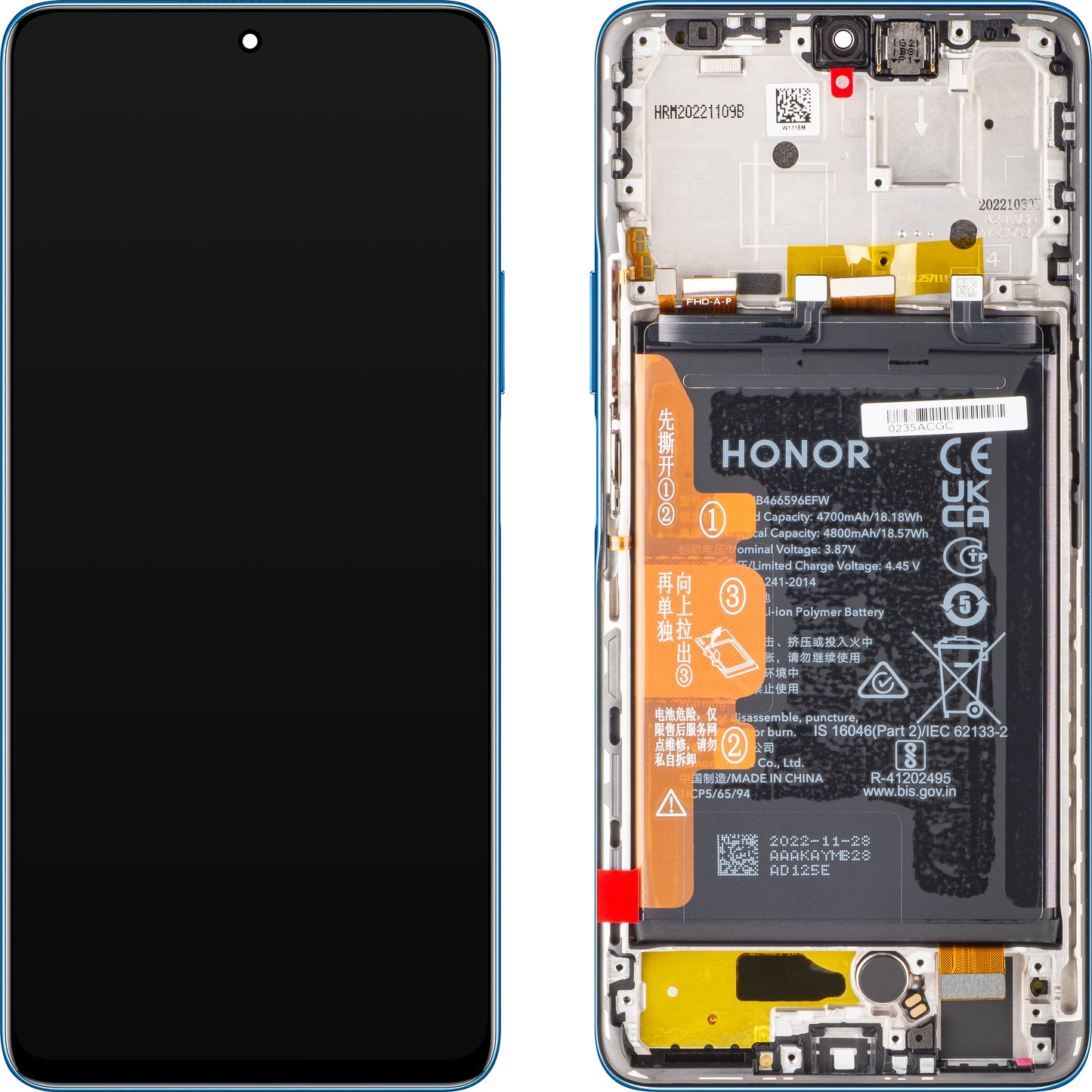 Display sa Touchscreenom Honor Magic4 Lite, sa Ramom i Baterijom, Plavi (Ocean Blue), Service Pack 0235ABST