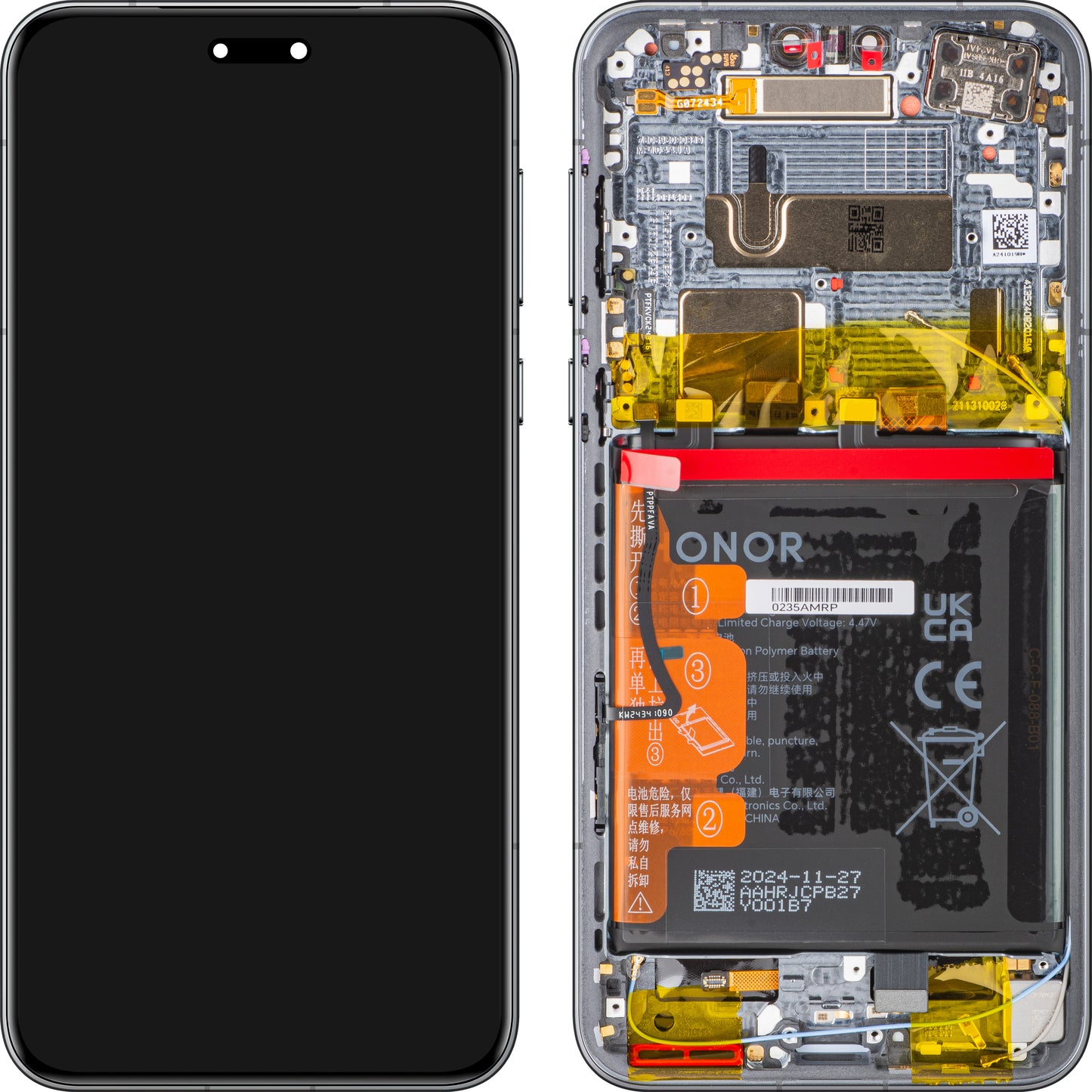 Display sa Touchscreen-om Honor Magic7 Pro, sa Ramom i Baterijom, Crni, Service Pack 0235AMRM