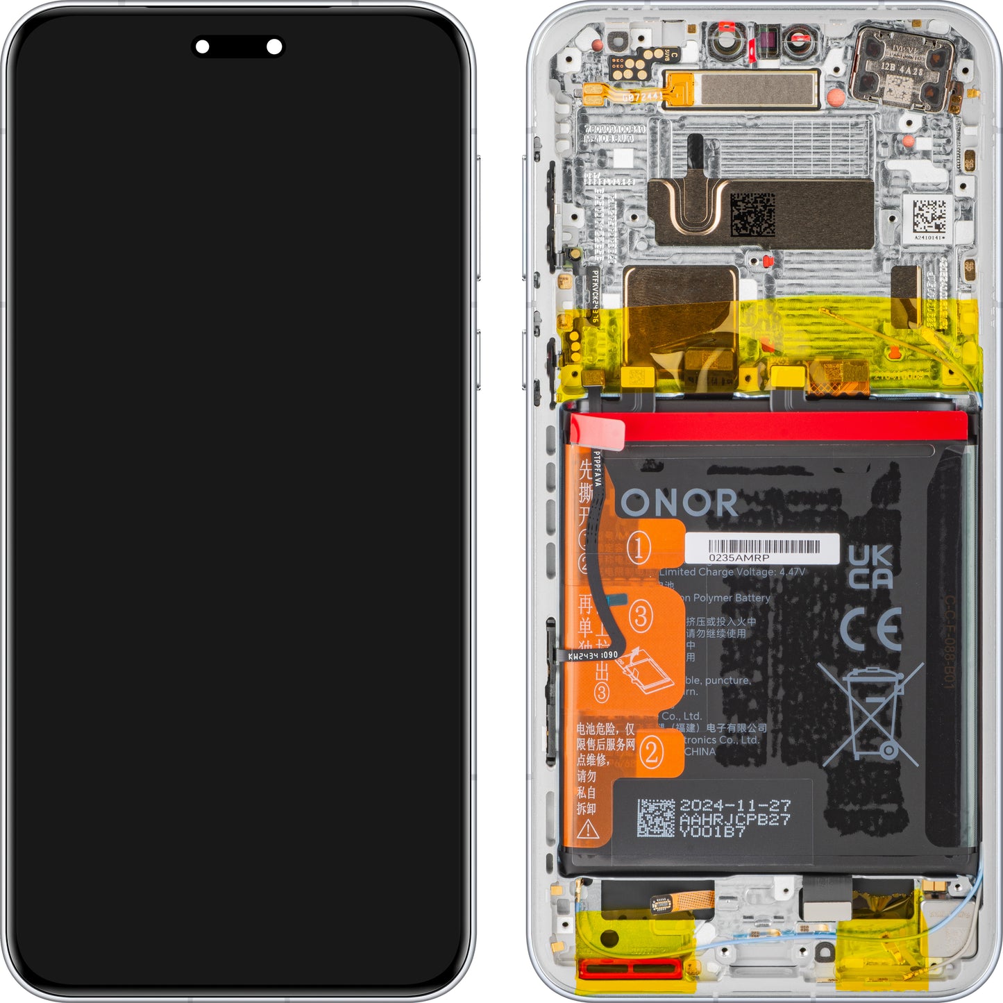 Display sa Touchscreen-om Honor Magic7 Pro, sa Ramom i Baterijom, Sivi (Lunar shadow Grey), Service Pack 0235AMRN