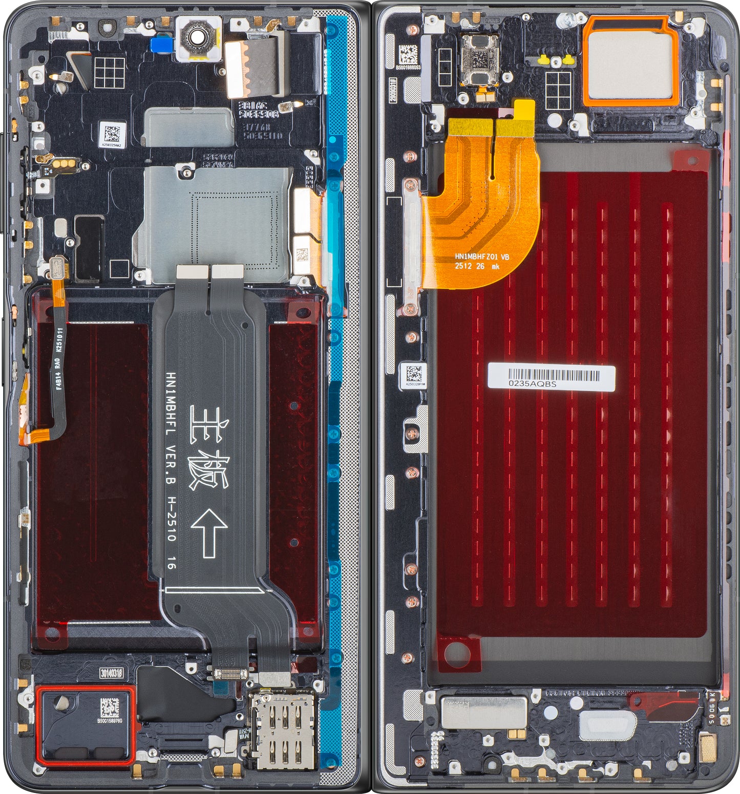 Display sa Touchscreen-om Honor Magic V5, sa Ramom, Sub Inner, Crni, Service Pack 0235AQBS