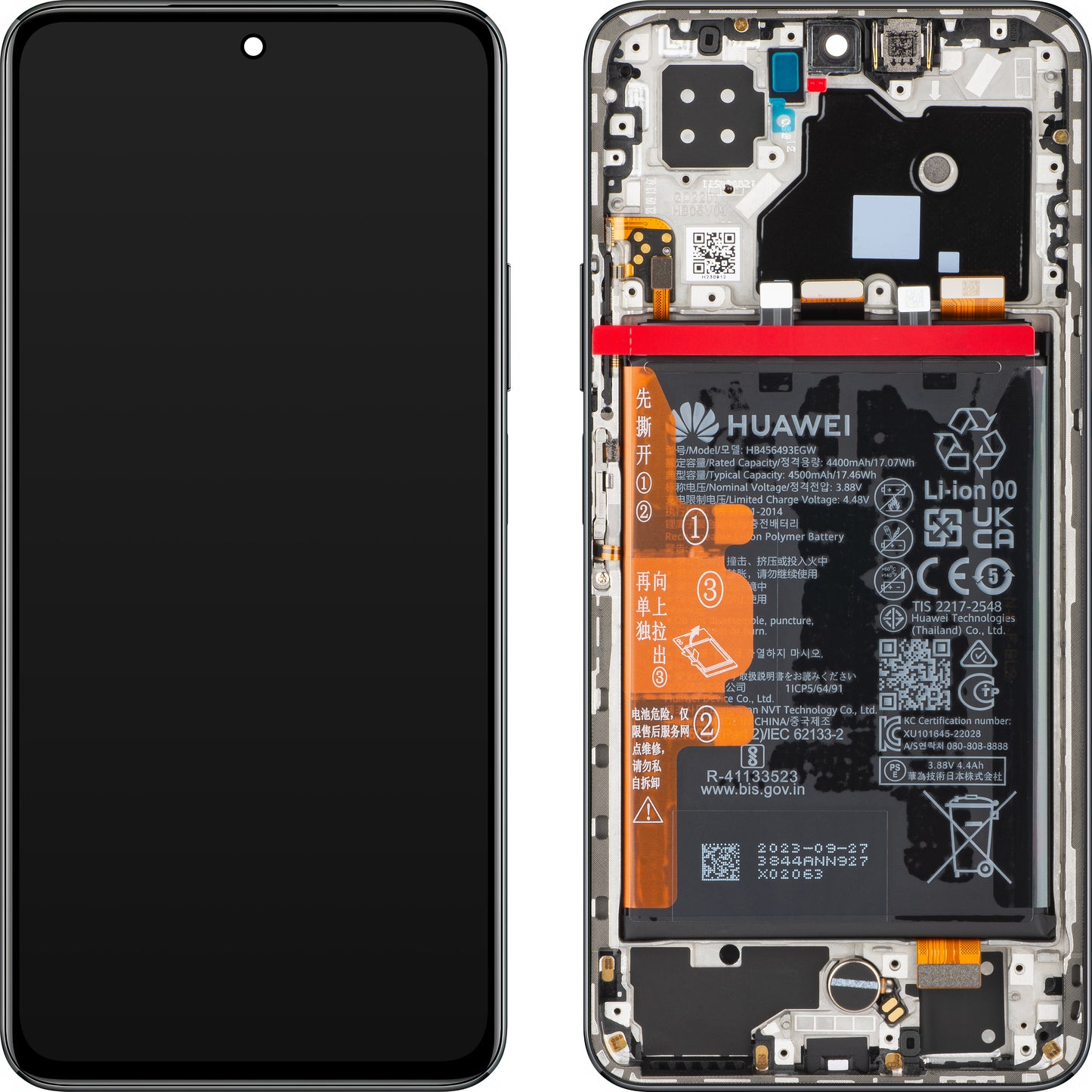 Display sa Touchscreen-om Huawei nova 10 SE, sa Ramom i Baterijom, Crni (Starry Black), Service Pack 02355FAM