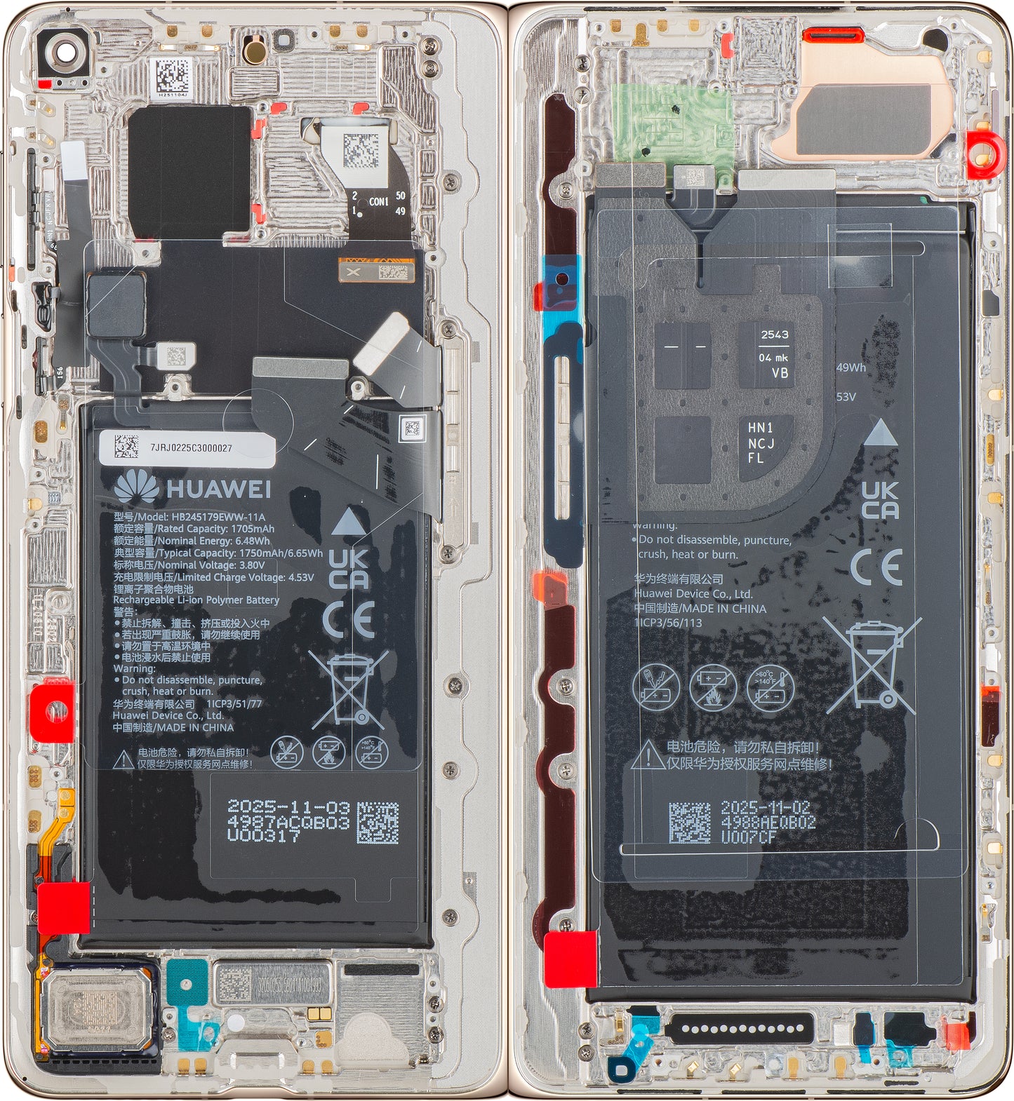 Display sa Touchscreen-om Huawei Mate X7, sa Ramom i Baterijom, Zlatni, Service Pack 02357JRJ