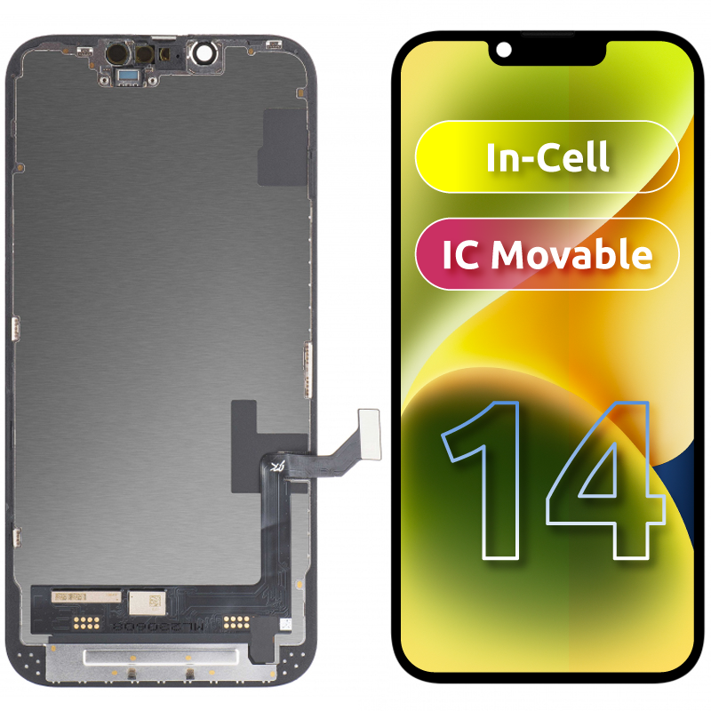 Display sa Touchscreenom JK za Apple iPhone 14, sa Ramom, LCD In-Cell Verzija, Crni
