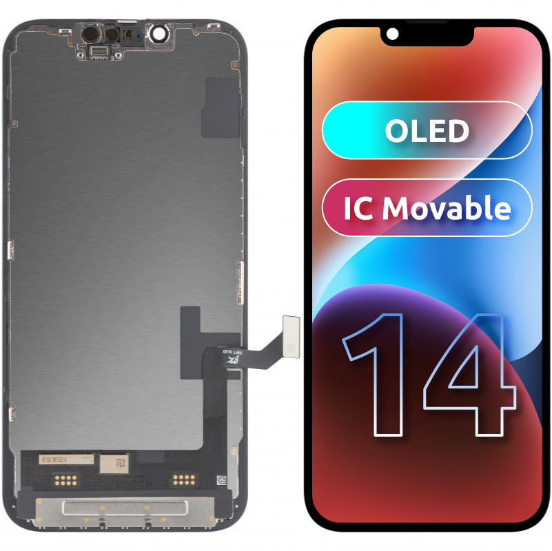 Display sa Touchscreenom JK za Apple iPhone 14, sa Ramom, OLED Verzija, Crni