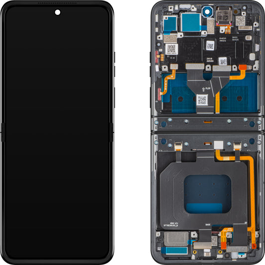 Display sa Touchscreen-om Motorola Razr 2024 / Razr 50, sa Ramom, Sub Inner, Sivi (Steel Wool), Service Pack 5D68C24806