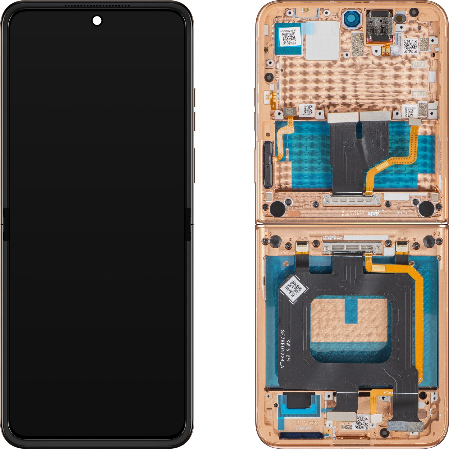 Display sa Touchscreen-om Motorola Razr+ 2025 / Razr+ 2024 / Razr 50 Ultra, sa ramom, Sub Inner, Narandžasti (Peach Fuzz), Service Pack 5D68C24597
