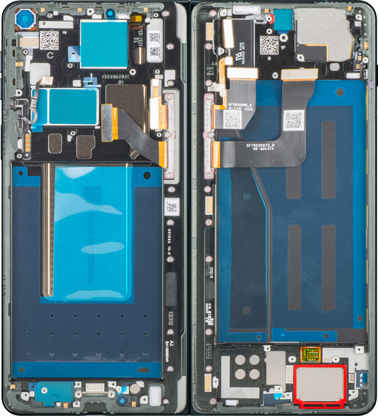 Display sa ekranom osetljivim na dodir Motorola Razr Fold, sa ramom, Sub Inner, Crna (Pantone Blackened Blue) Service Pack 5D68C32444