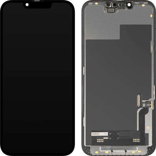 Display sa Touchscreen MP kompatibilan sa Apple iPhone 13, sa Ramom, Soft OLED IC Movable FHD verzija, Crni