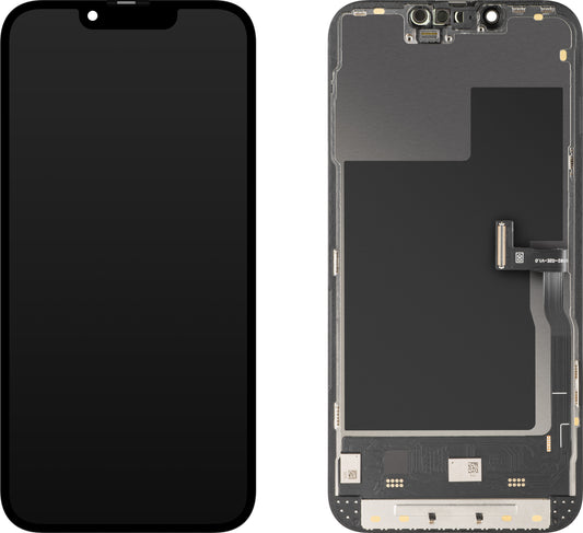 Display sa Touchscreen MP kompatibilan sa Apple iPhone 13 Pro, sa Ramom, Soft OLED IC Movable verzija 120Hz FHD, Crni