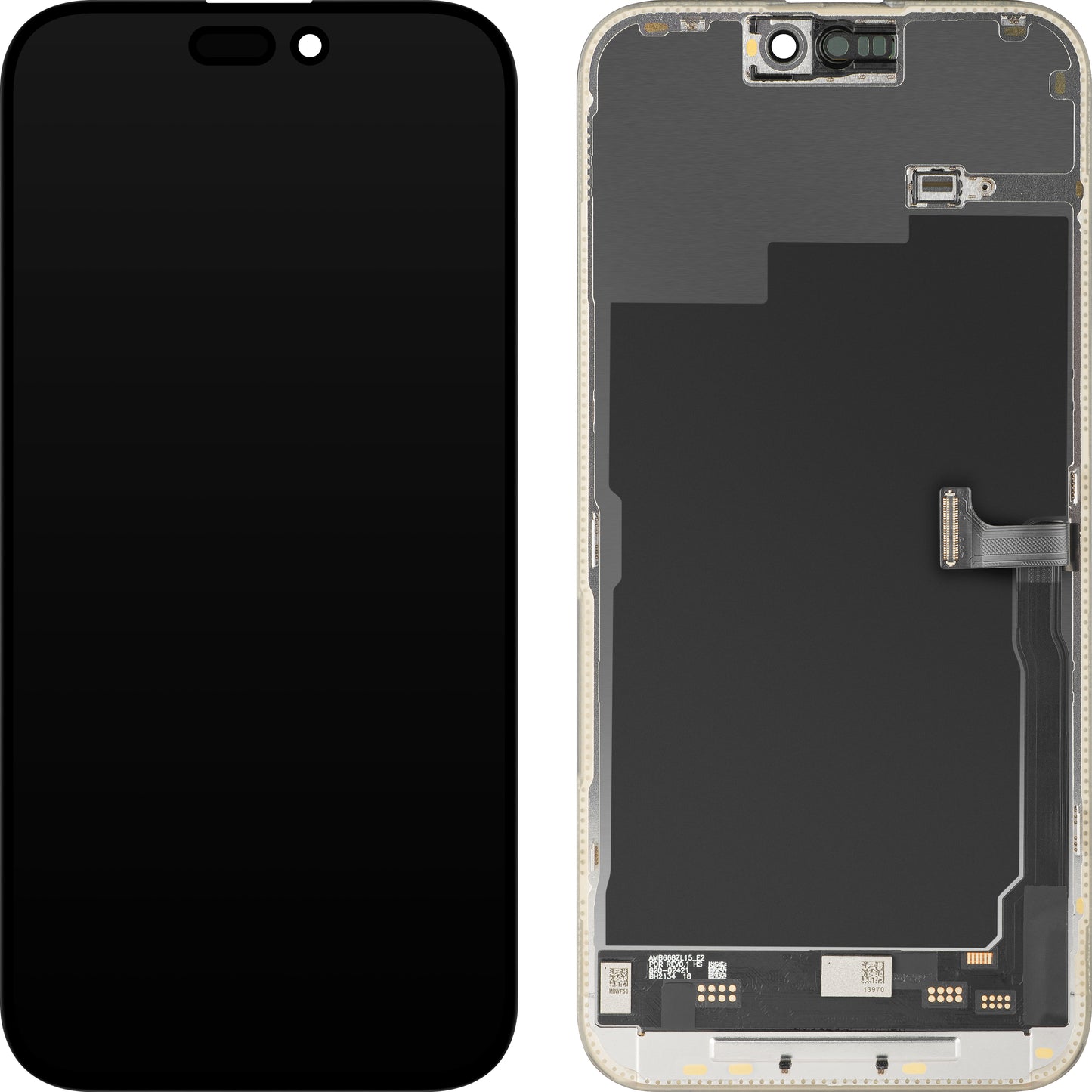 Display sa Touchscreen MP kompatibilan sa Apple iPhone 15 Pro Max, sa Ramom, Soft OLED FHD 120Hz IC Movable verzija, Crni