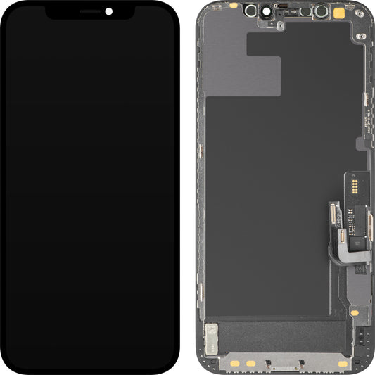 Display sa Touchscreen MP kompatibilan sa Apple iPhone 12 / 12 Pro, sa Ramom, Soft OLED IC Movable FHD verzija, Crni