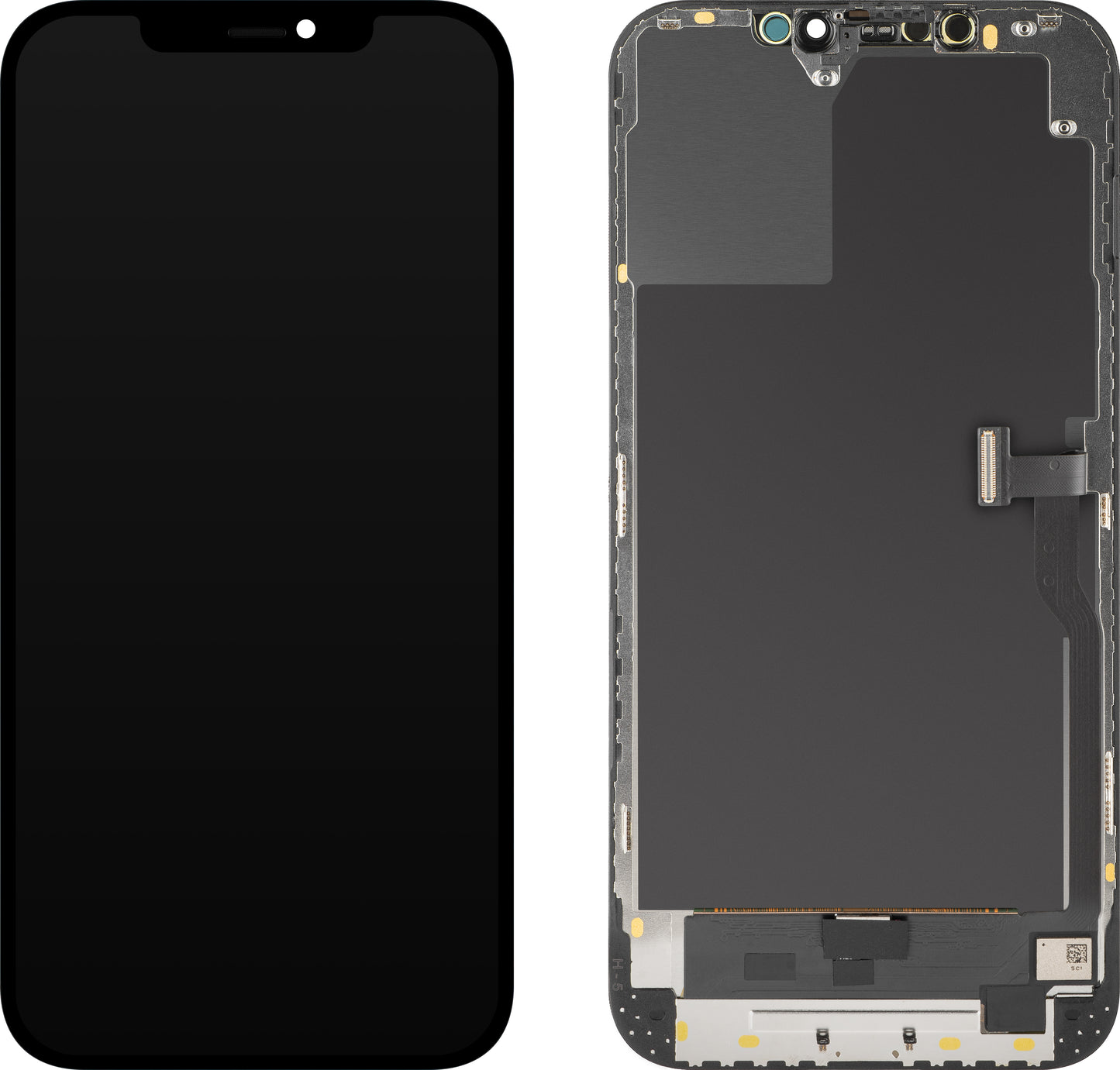 Display sa Touchscreen MP kompatibilan sa Apple iPhone 12 Pro Max, sa Ramom, OLED Diagnostic verzija, Crni