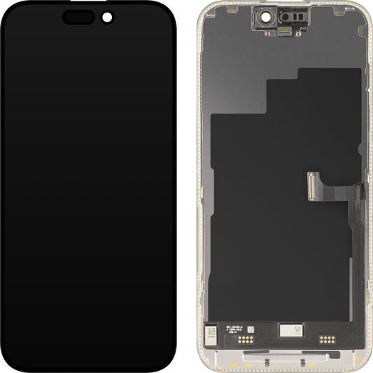 Ekran sa Touchscreen MP kompatibilan sa Apple iPhone 15 Pro, sa Ramom, Verzija Premium Soft OLED FHD 120Hz, Crna