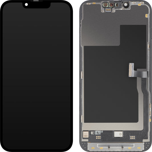 Display sa Touchscreen MP kompatibilan sa Apple iPhone 13 Pro, sa Ramom, Premium Soft OLED FHD 120Hz verzija, Crni