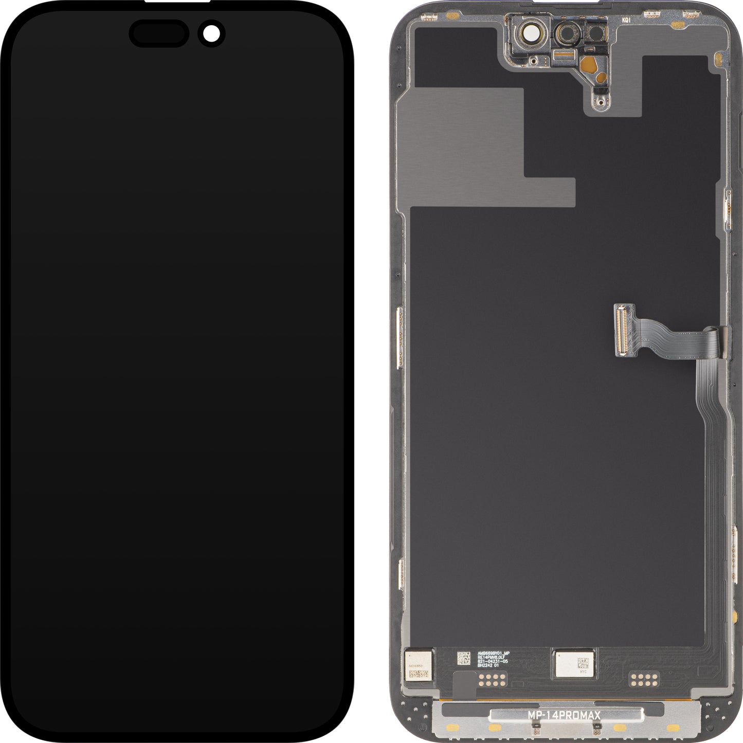 Ekran sa Touchscreen MP kompatibilan sa Apple iPhone 14 Pro Max, sa Ramom, Premium Soft OLED FHD 120Hz Dijagnostika Verzija, Crna