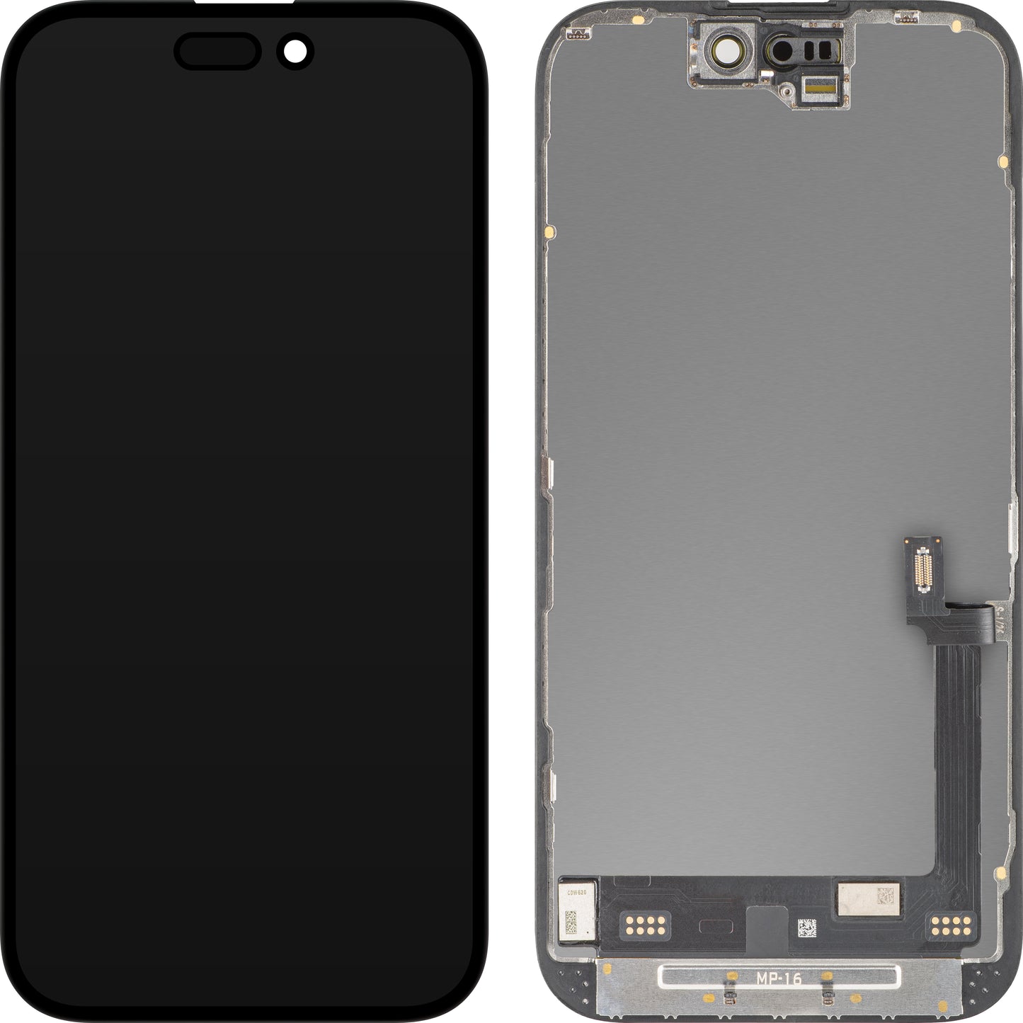 Ekran sa Touchscreen MP kompatibilan sa Apple iPhone 16, sa Ramom, Premium Soft OLED FHD Dijagnostička Verzija, Crna