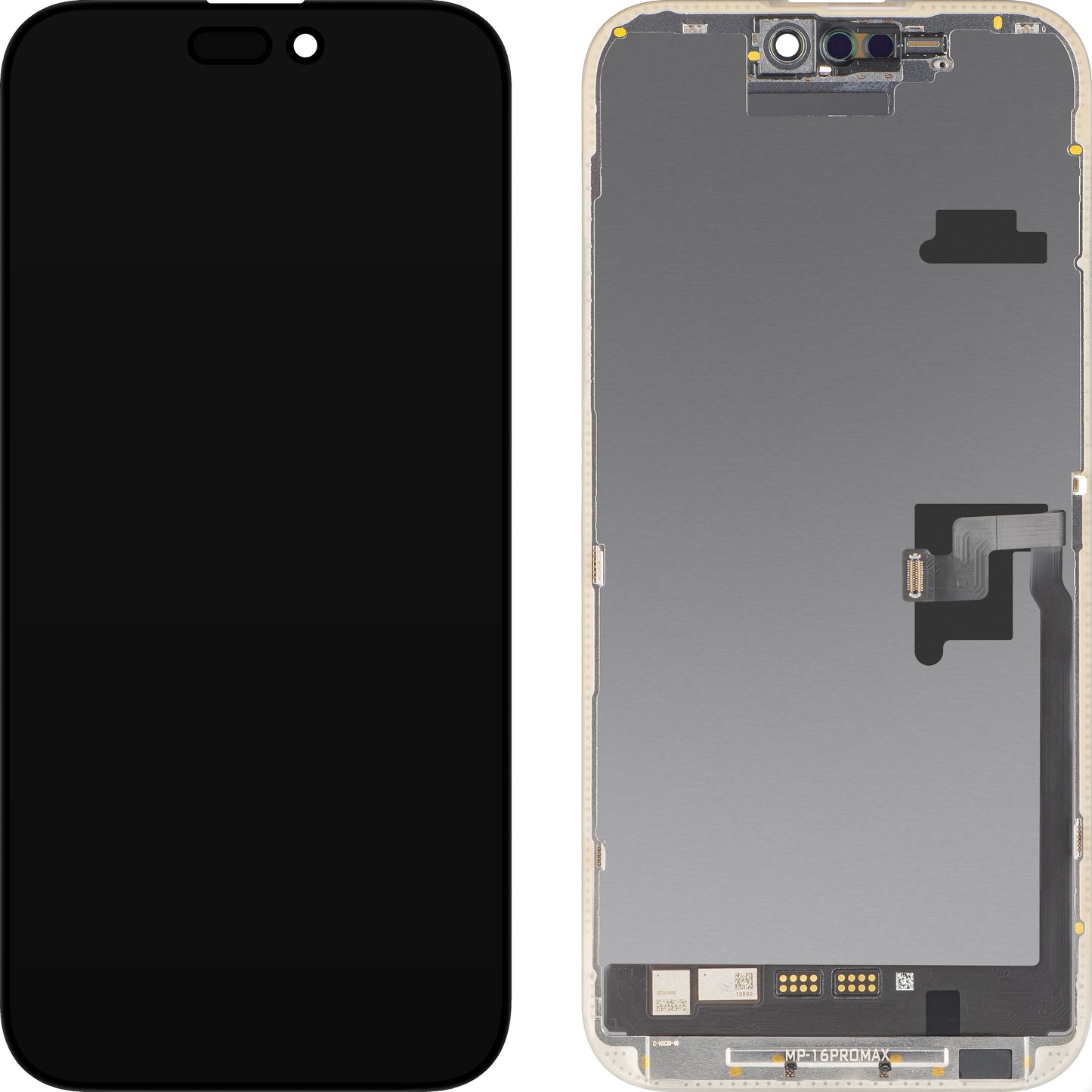Ekran sa Touchscreen MP kompatibilan sa Apple iPhone 16 Pro Max, sa Ramom, Verzija Soft OLED FHD Dijagnostika, Crna