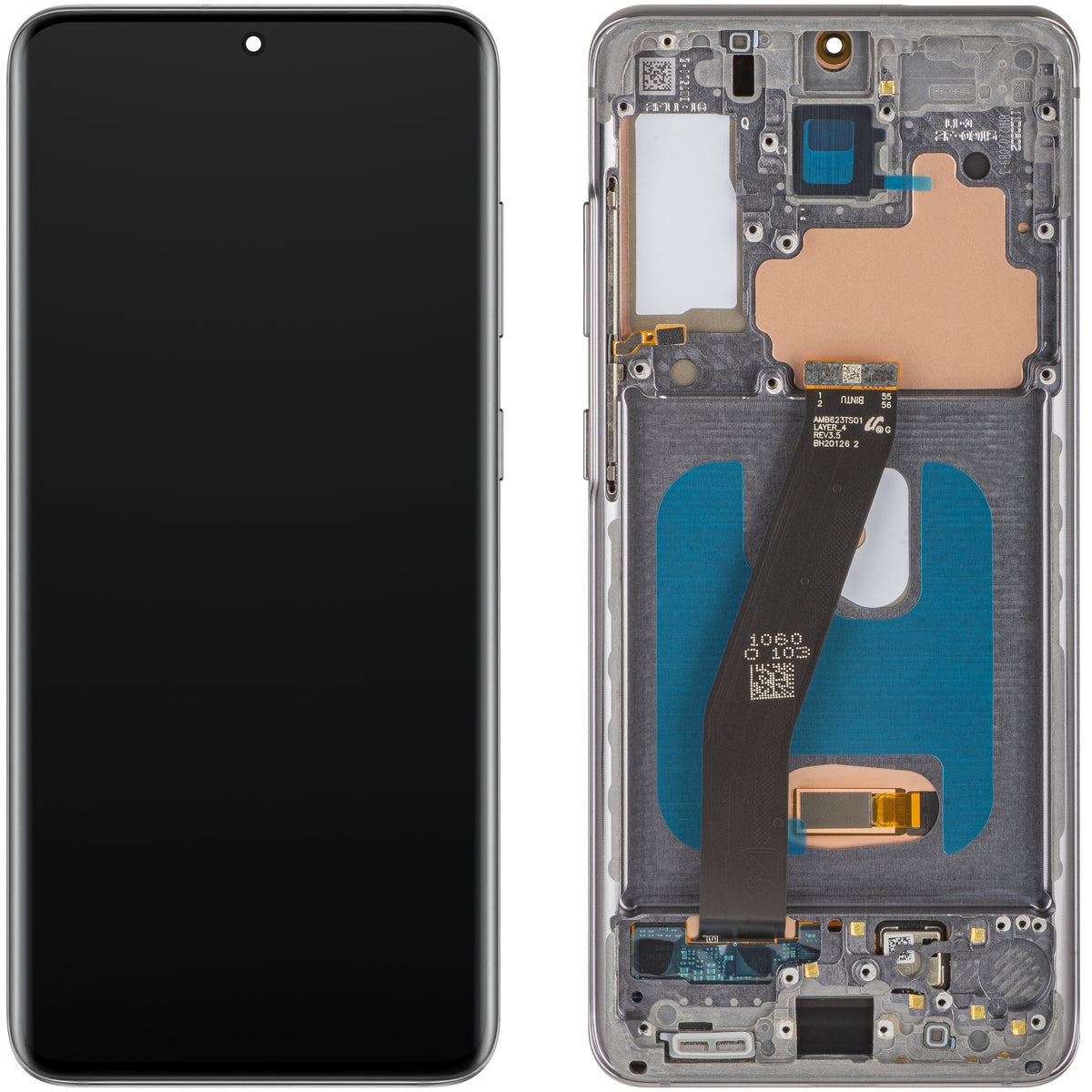 Ekran sa Touchscreen MP kompatibilan sa Samsung Galaxy S20 5G G981 / S20 G980, sa Ramom, OLED Verzija, Crna