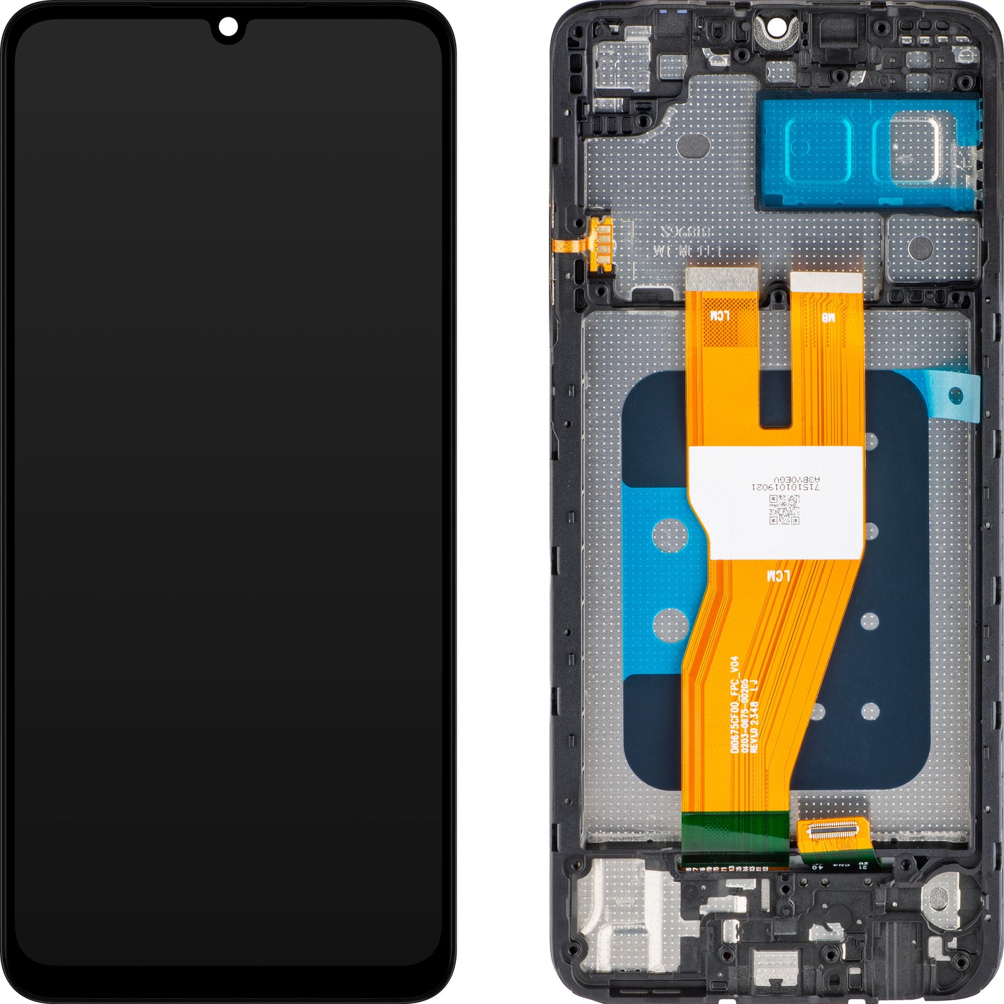 Ekran sa Touchscreen MP kompatibilan sa Samsung Galaxy A05 A055, sa Ramom, Crni, Swap