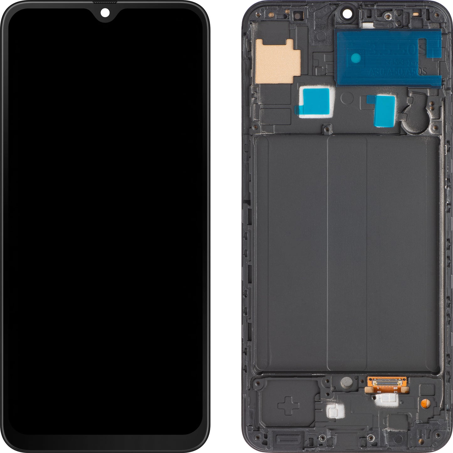 Display sa Touchscreenom MP kompatibilan sa Samsung Galaxy A50 A505, sa Ramom, Crni