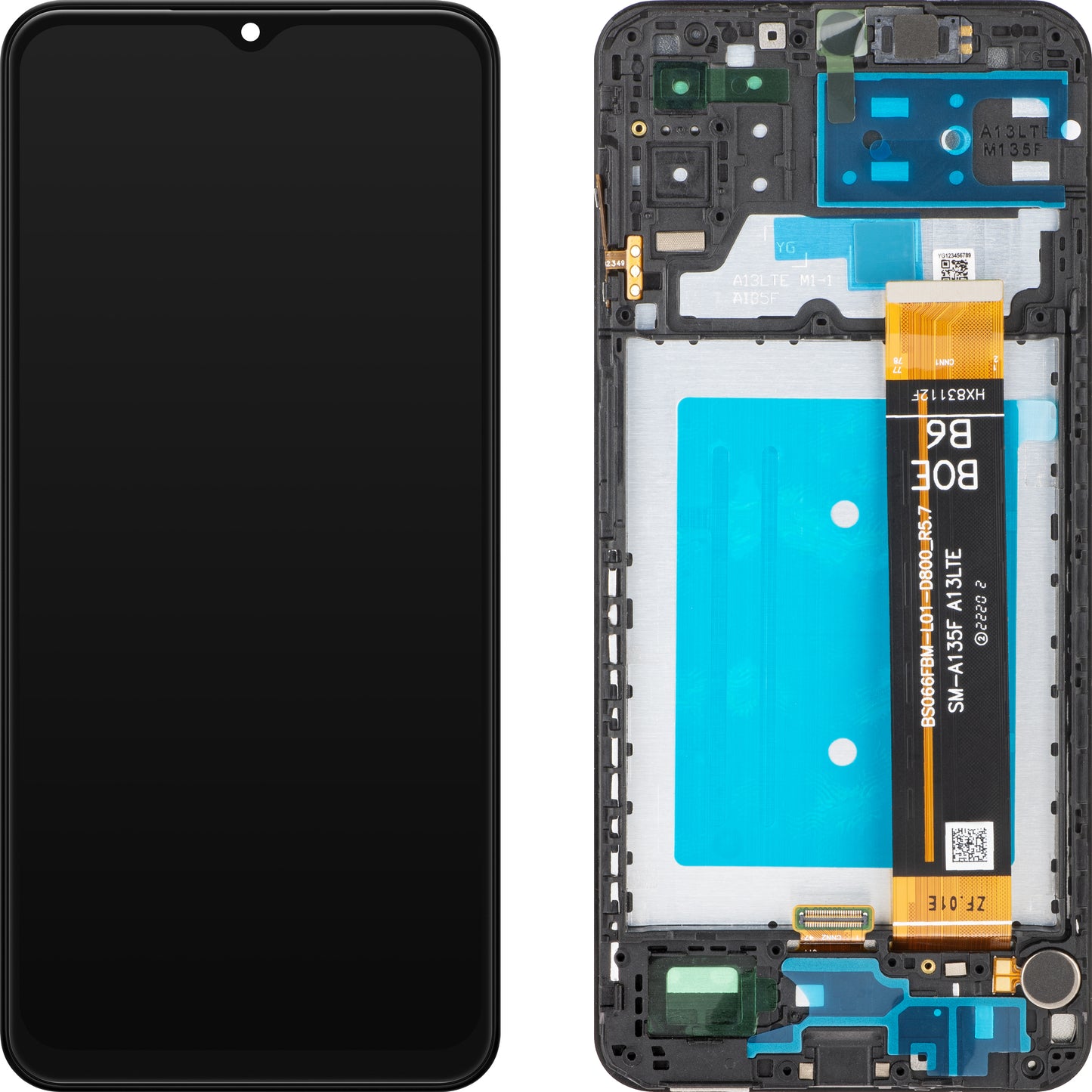 Display sa Touchscreenom MP kompatibilan sa Samsung Galaxy A13 A135 / A13 A137 / M13 M135, sa Ramom, Crni