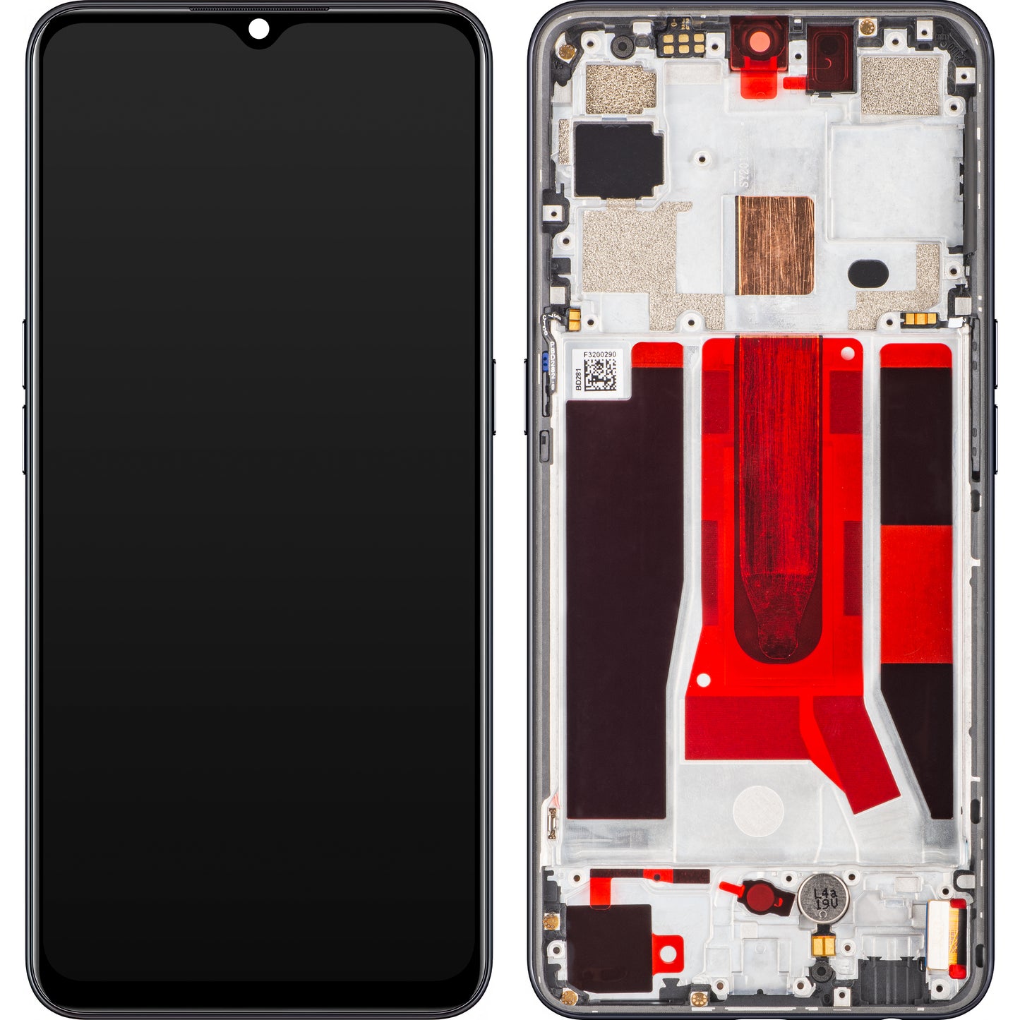 Display sa Touchscreenom Oppo Reno3 5G / Find X2 Lite, sa Ramom, Crni (Moonlight Black), Service Pack 4903624