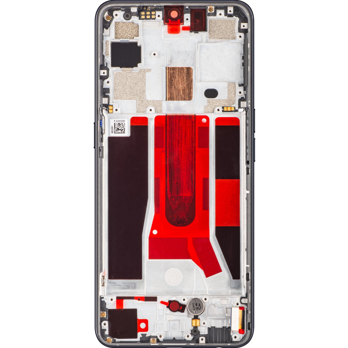 Display sa Touchscreenom Oppo Reno3 5G / Find X2 Lite, sa Ramom, Crni (Moonlight Black), Service Pack 4903624