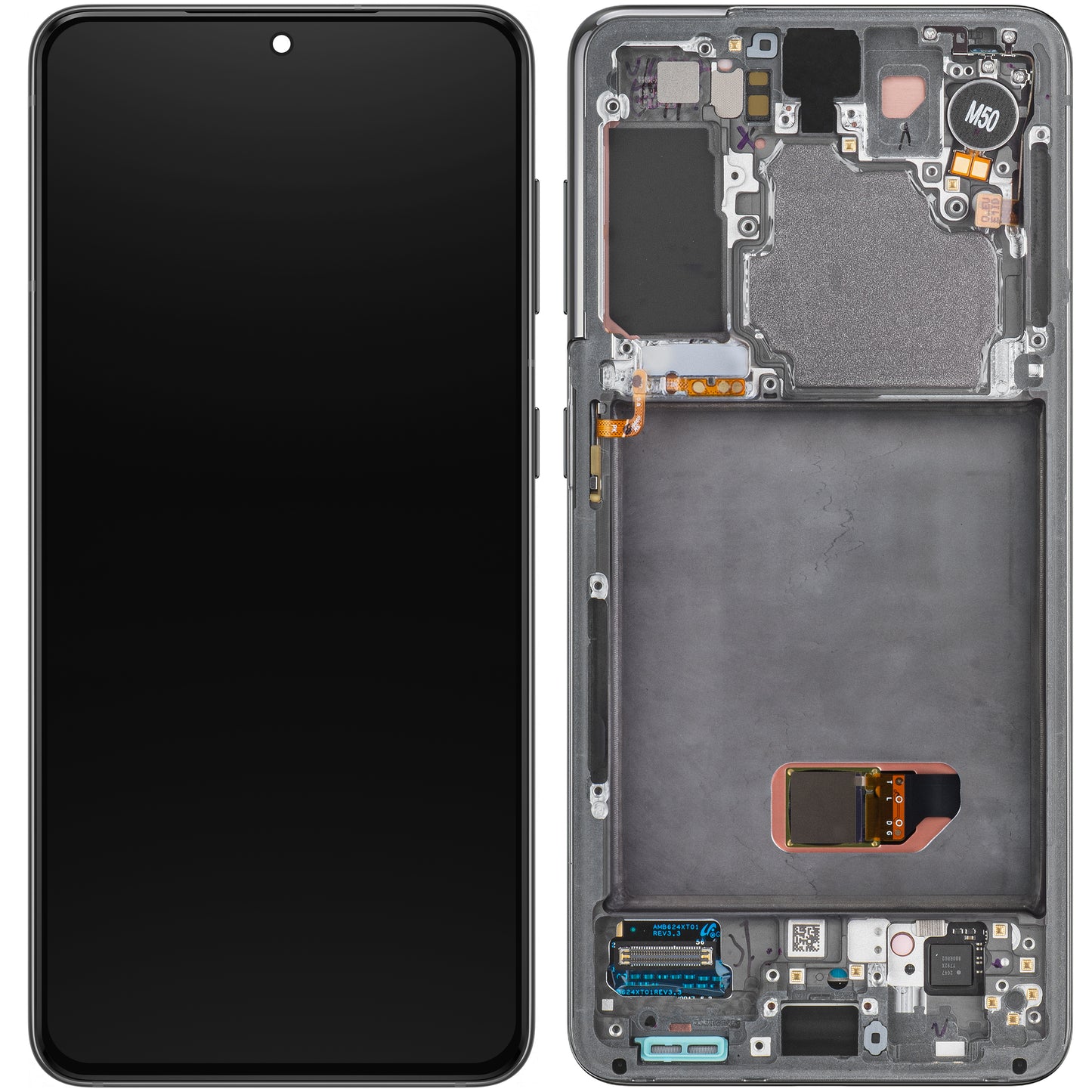 Display sa Touchscreen-om Samsung Galaxy S21 5G G991, sa Ramom, Sivi, Service Pack GH82-27256A