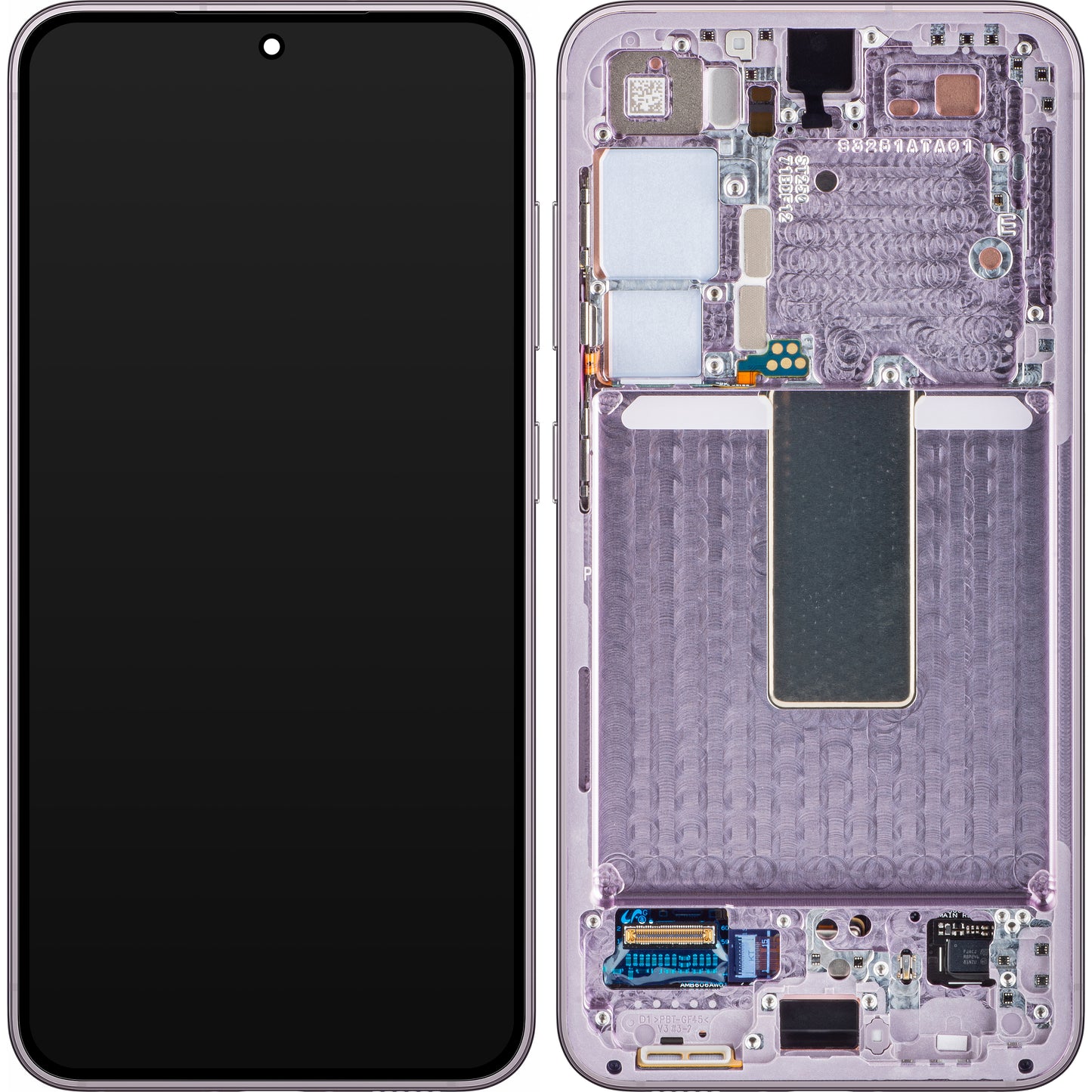 Display sa Touchscreen-om Samsung Galaxy S23 S911, sa Ramom, Roze (Lavender), Service Pack GH82-30480D