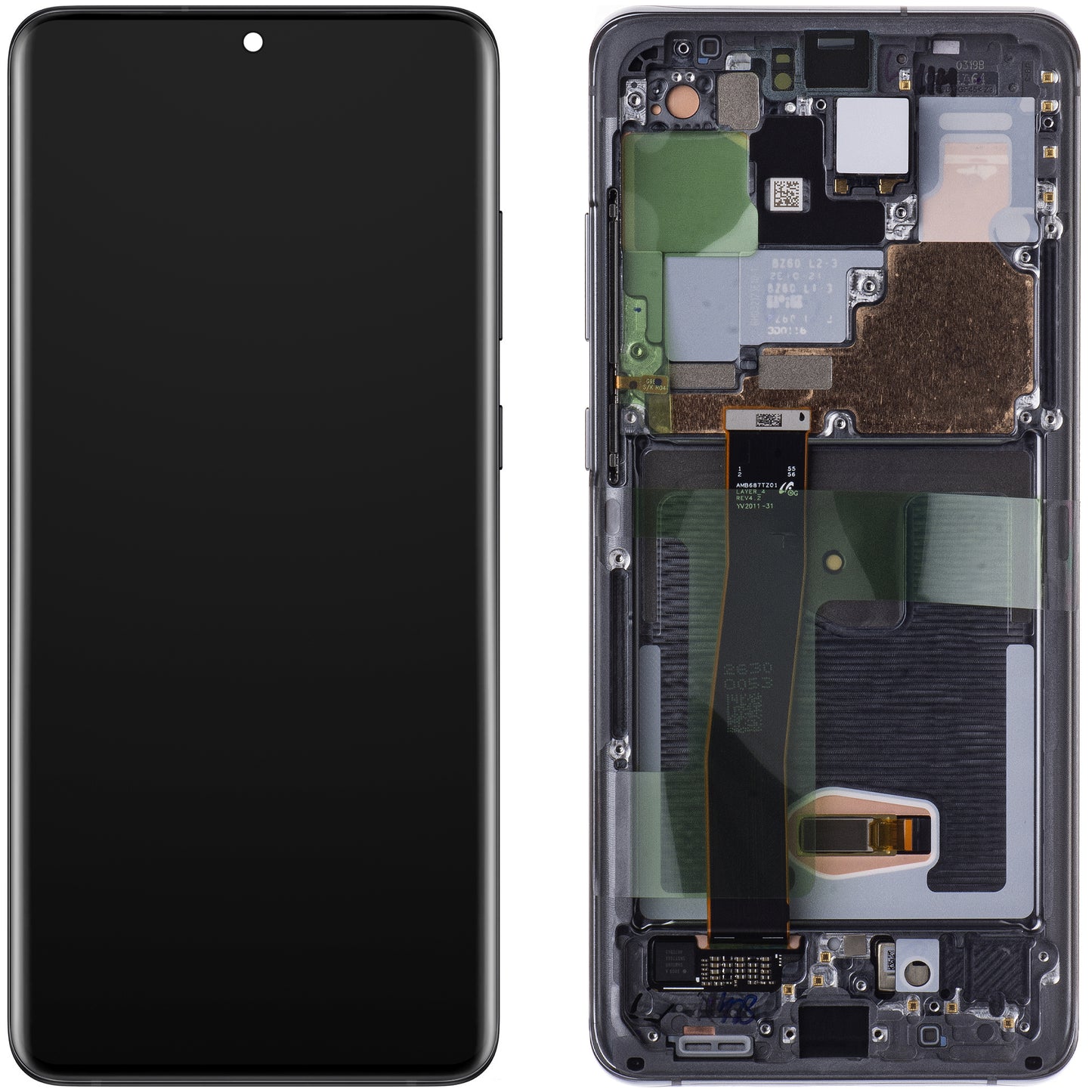 Display sa Touchscreen-om Samsung Galaxy S20 Ultra 5G G988 / S20 Ultra G988, sa Ramom, Crni, Service Pack GH82-26032A