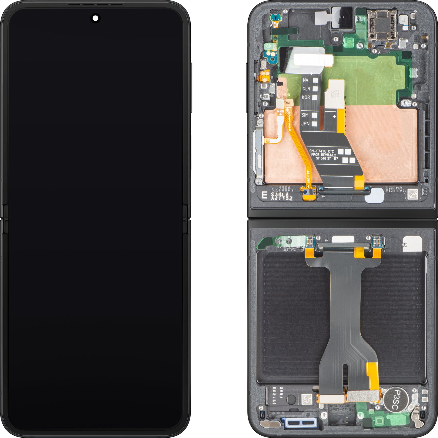 Ekran sa Touchscreen-om Samsung Galaxy Z Flip6 F741, sa Ramom, Sub Inner, Crna (Crafted Black), Service Pack GH82-35014E