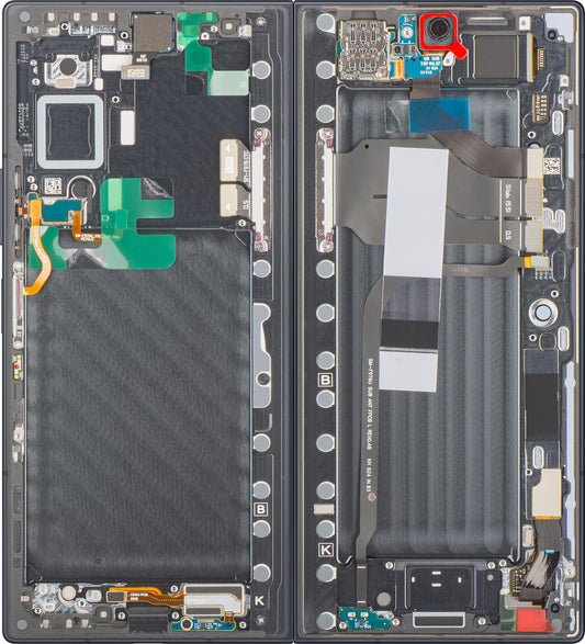Display sa ekranom osetljivim na dodir Samsung Galaxy Z Fold8 Ultra F976, sa ramom, unutrašnji deo, crna (grafit), servisni paket GH82-39805A