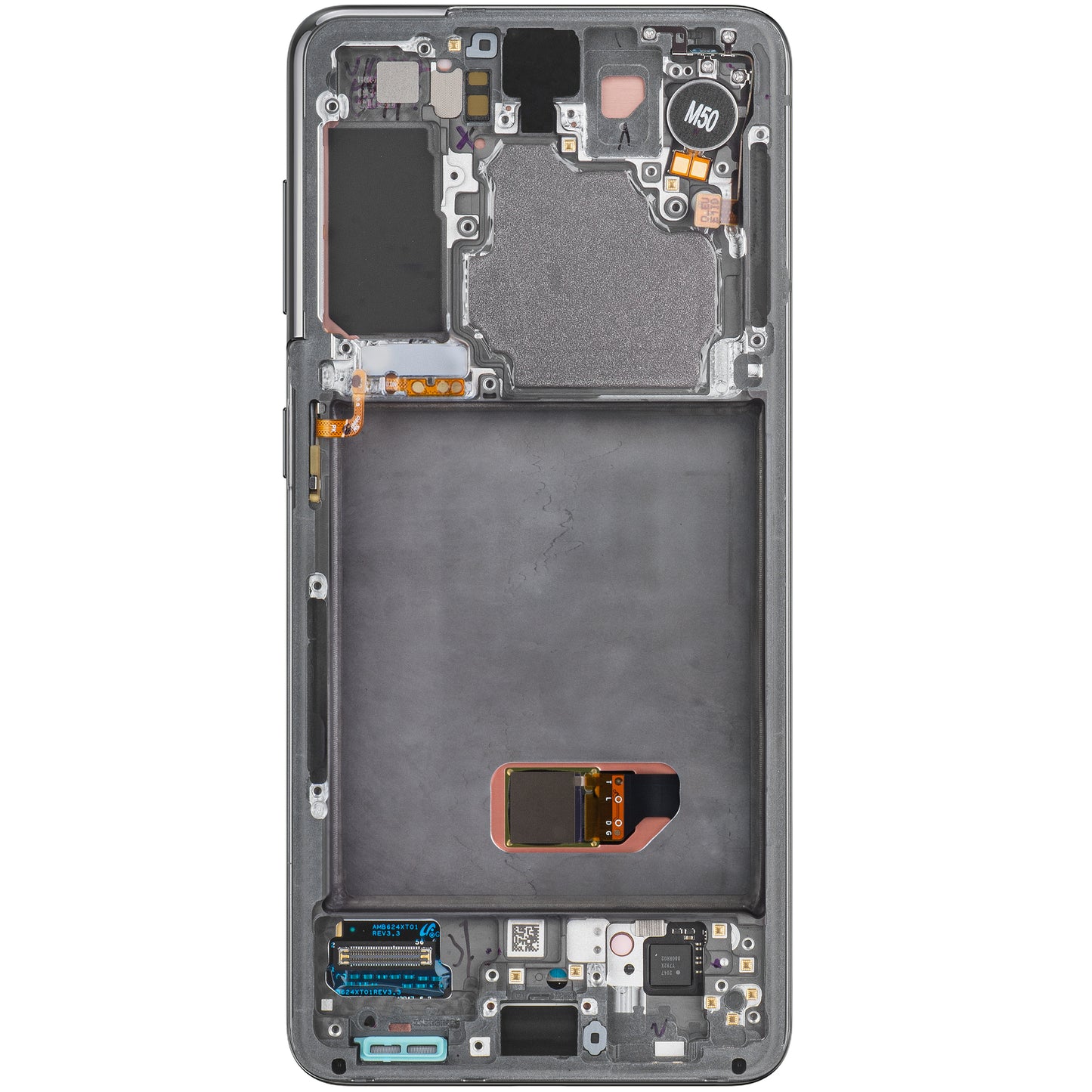 Display sa Touchscreen-om Samsung Galaxy S21 5G G991, sa Ramom, Sivi, Service Pack GH82-27256A