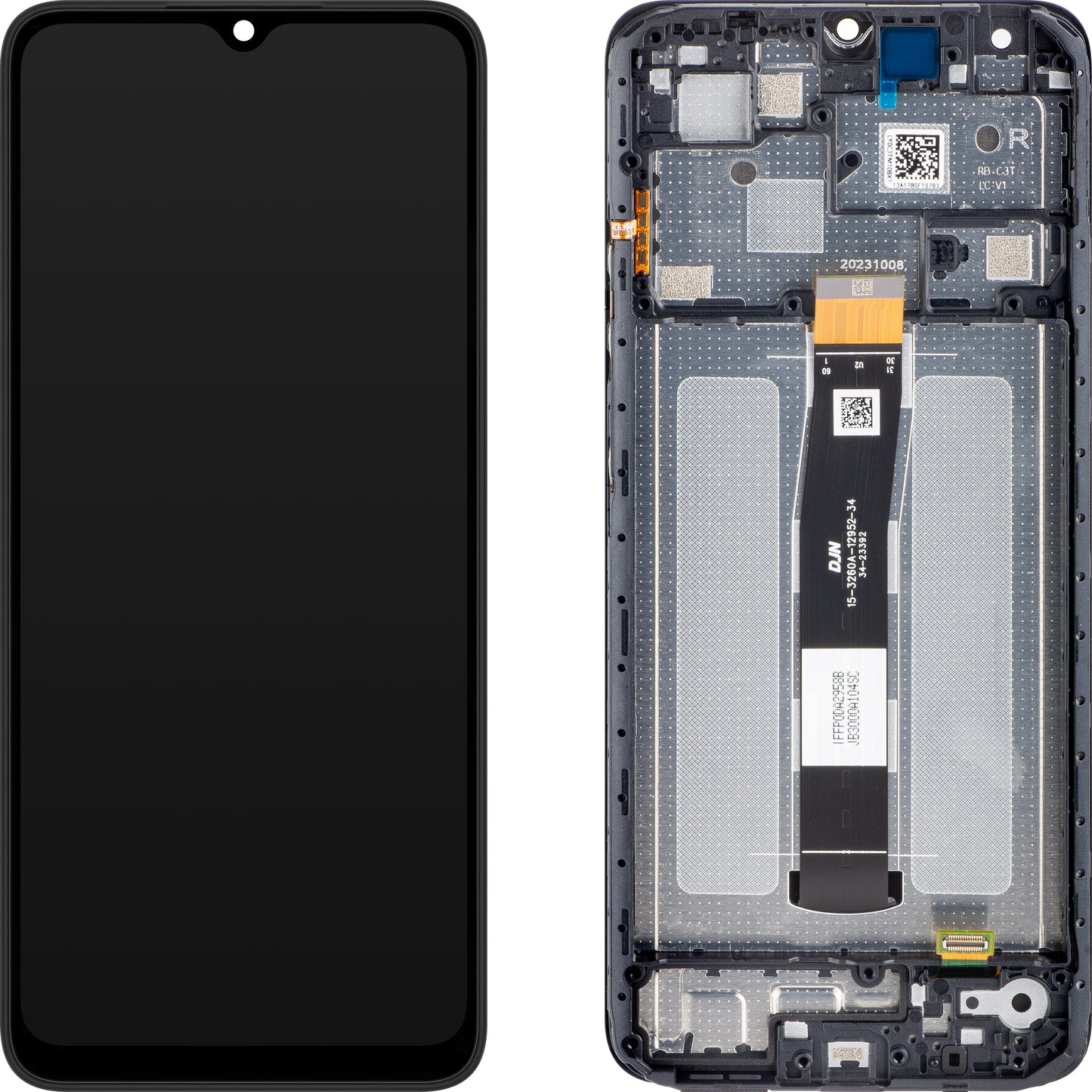 Ekran sa dodirnim ekranom Xiaomi Redmi 12C, sa ramom, sivi (Graphite Gray), Service Pack 5600010C3T00