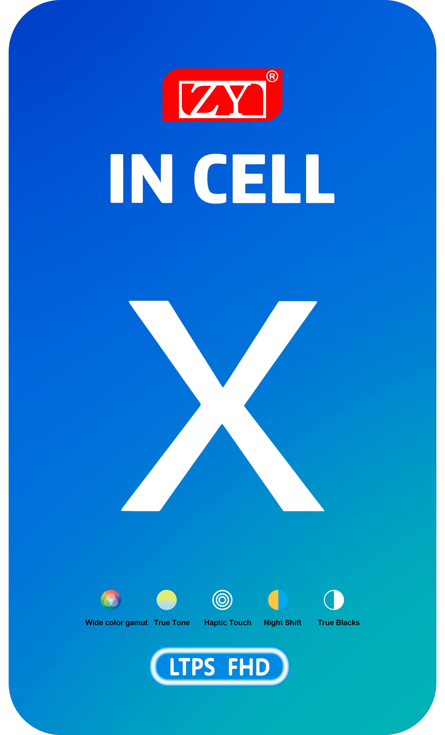 Display sa Touchscreenom ZY za Apple iPhone X, sa Ramom, LCD In-Cell Verzija, Crni