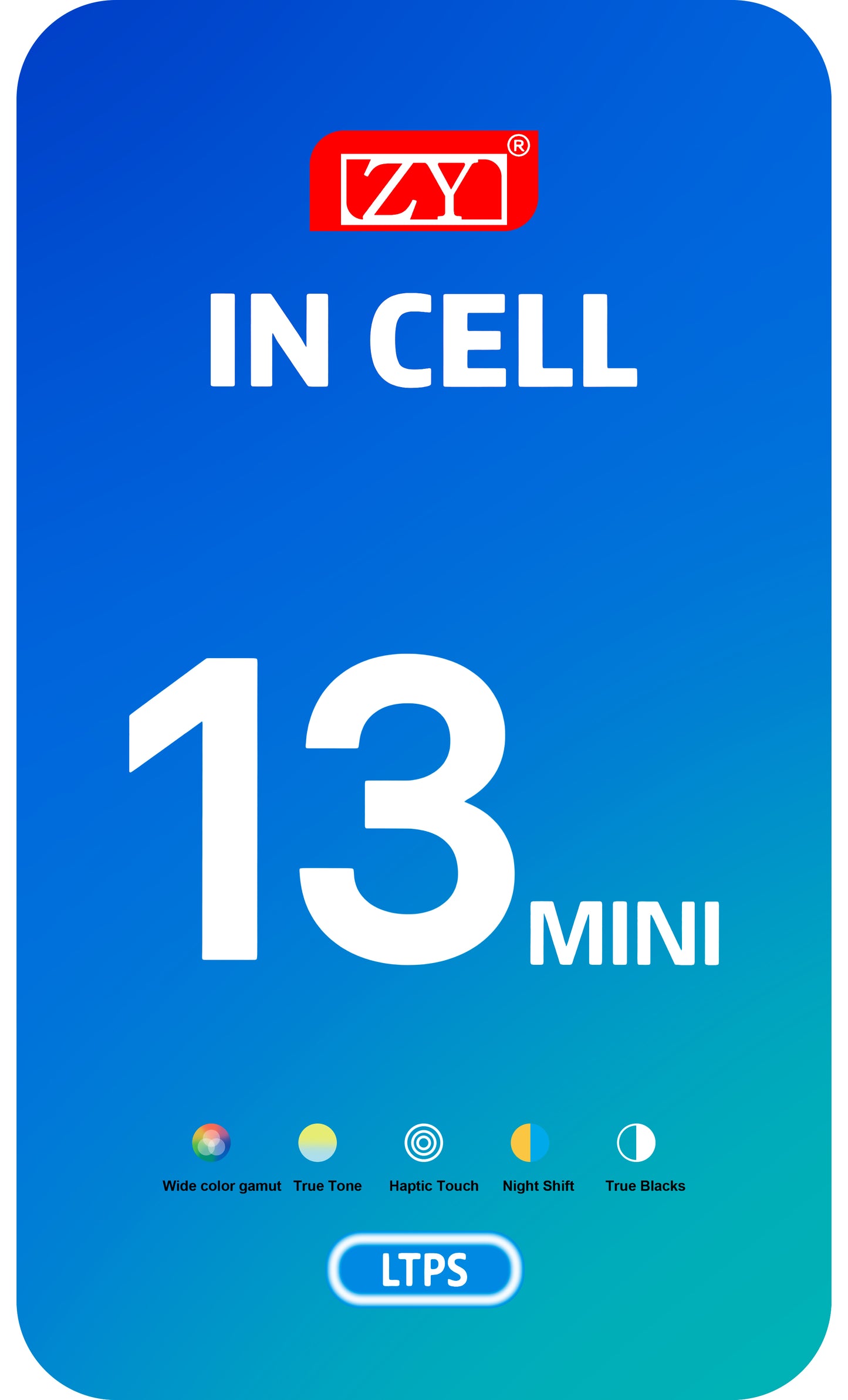 Display sa Touchscreenom ZY za Apple iPhone 13 mini, sa Ramom, LCD In-Cell IC Movable verzija, Crni