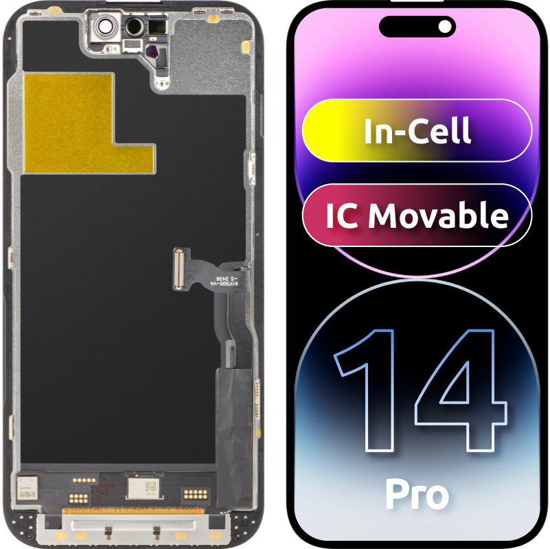 Ekran sa Touchscreen ZY za Apple iPhone 14 Pro, sa Ramom, Verzija LCD In-Cell IC Movable, Crna