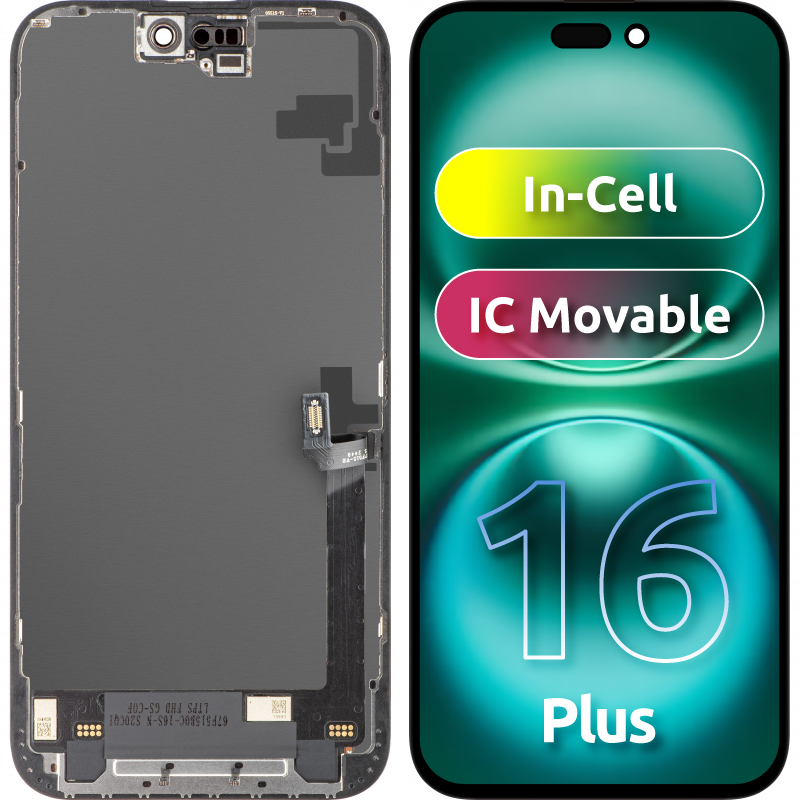 Display sa Touchscreenom ZY za Apple iPhone 16 Plus, sa Ramom, LCD In-Cell IC Movable verzija, Crni