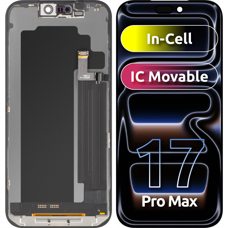 Ekran sa dodirnim ekranom ZY za Apple iPhone 17 Pro Max, sa ramom, LCD In-Cell IC Movable verzija, Crni