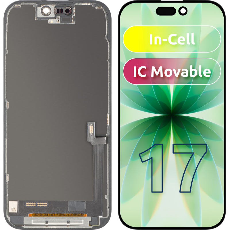 Ekran sa dodirnim ekranom ZY za Apple iPhone 17, sa okvirom, LCD In-Cell IC Movable verzija, Crni