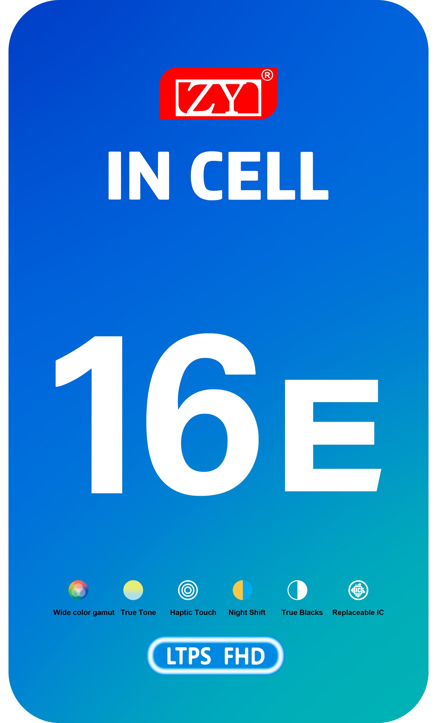 Ekran sa Touchscreen ZY za Apple iPhone 17e / 16e, sa Ramom, Verzija LCD In-Cell IC Movable, Crna