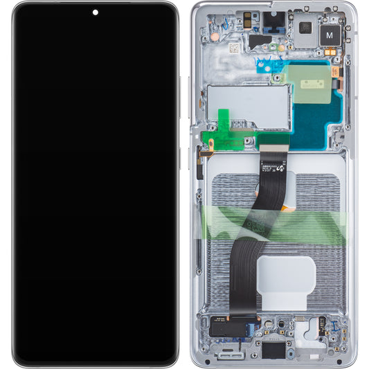 Display sa Touchscreen-om Samsung Galaxy S21 Ultra 5G G998, sa Ramom, Srebrni, Service Pack GH82-26035B
