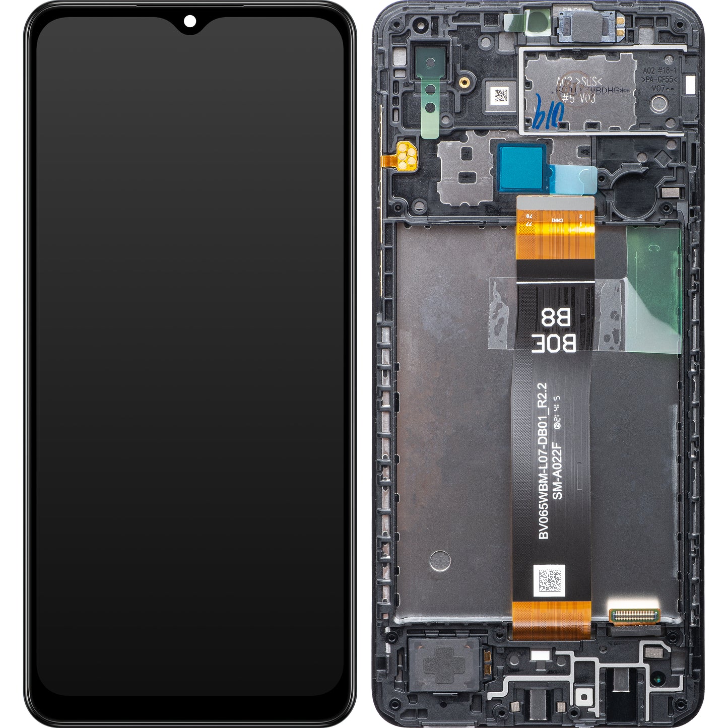 Display sa Touchscreen-om Samsung Galaxy A02 A022, sa Ramom, Crni, Service Pack GH82-25249A