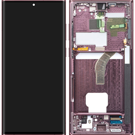 Display sa Touchscreen-om Samsung Galaxy S22 Ultra 5G S908, sa Ramom, Burgundac, Service Pack GH82-27488B