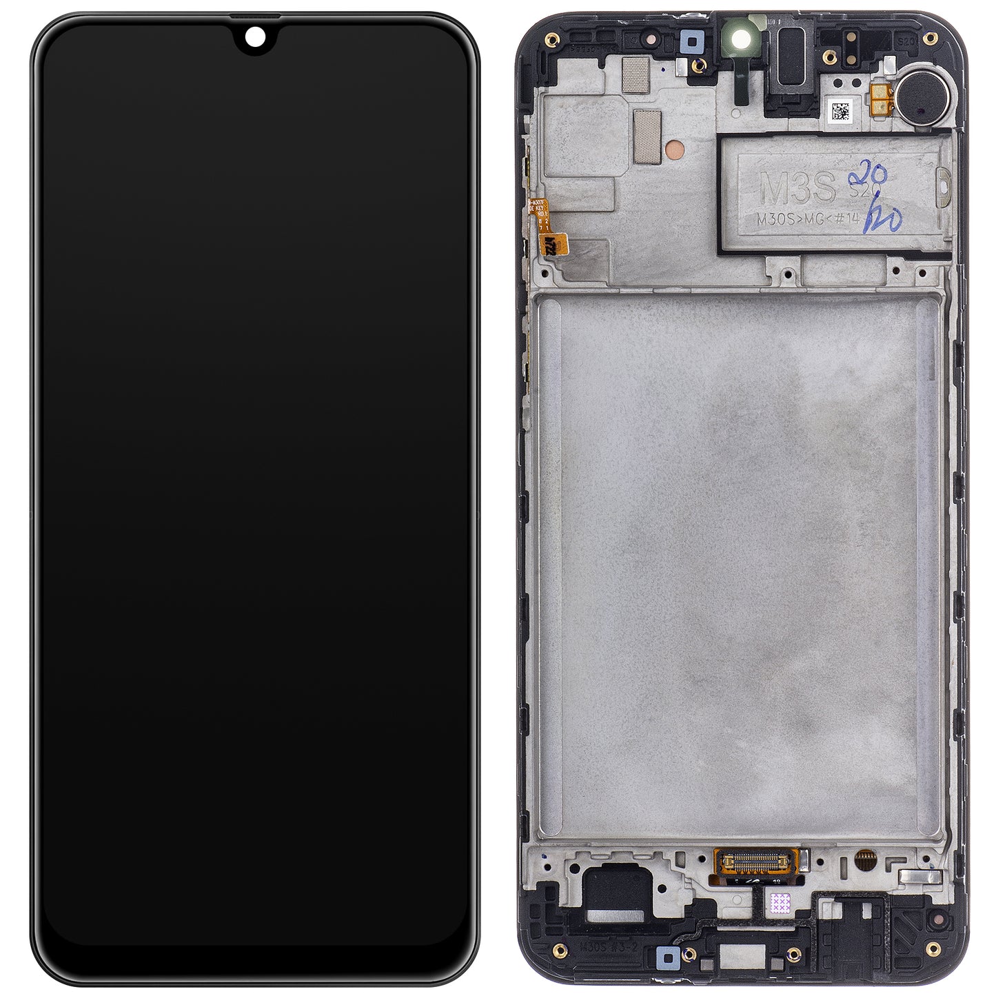 Display sa Touchscreen-om Samsung Galaxy M21 M215 / M30s M307, sa Ramom, Crni, Service Pack GH82-21265A