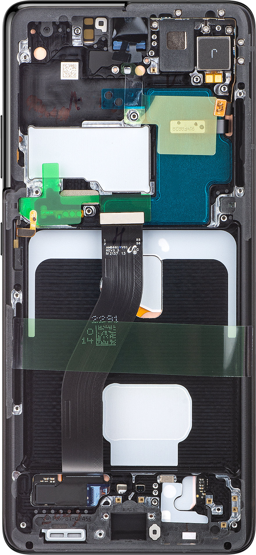 Display sa Touchscreen-om Samsung Galaxy S21 Ultra 5G G998, sa Ramom, Crni, Service Pack GH82-26035A