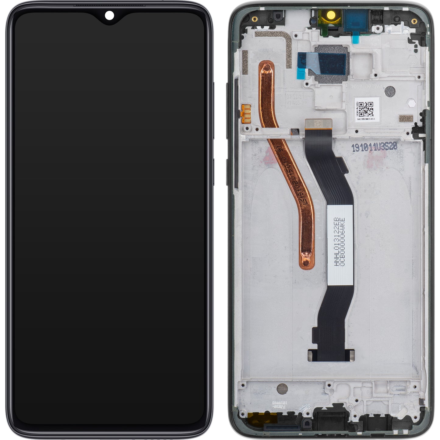 Ekran sa dodirnim ekranom Xiaomi Redmi Note 8 Pro, sa ramom, crni, Service Pack 56000500G700